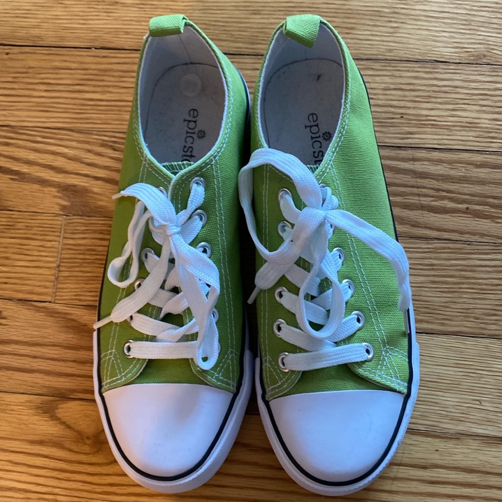 Epic Step womens lime green canvas sneakers